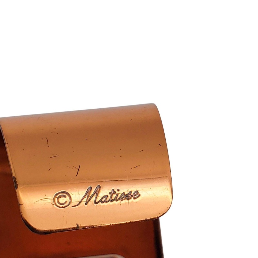 Matisse Renoir Cuff Copper Teal‎ Enamel Bangle Asymmetrical Bracelet Modern MCM - Picture 3 of 9